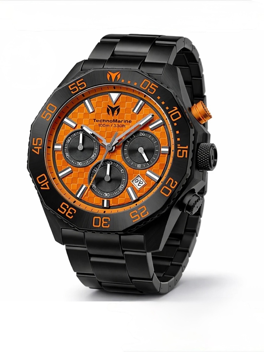 TechnoMarine Racing Legends Men's 45mm Quartz Chrono Date 100m Orange, TM-525021